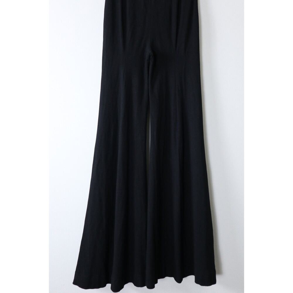 Rosetta Getty Size S Jersey Wide Flare Leg Pants Pull On Black Stretch - Picture 8 of 11